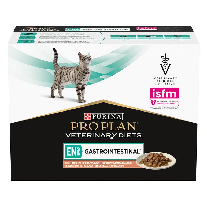 Pro Plan Veterinary Diets Feline EN ST/OX Gastrointestinal 10x85g Salmone Pro Plan Veterinary Diets Feline EN ST/OX Gastrointestinal 10x85g Salmone